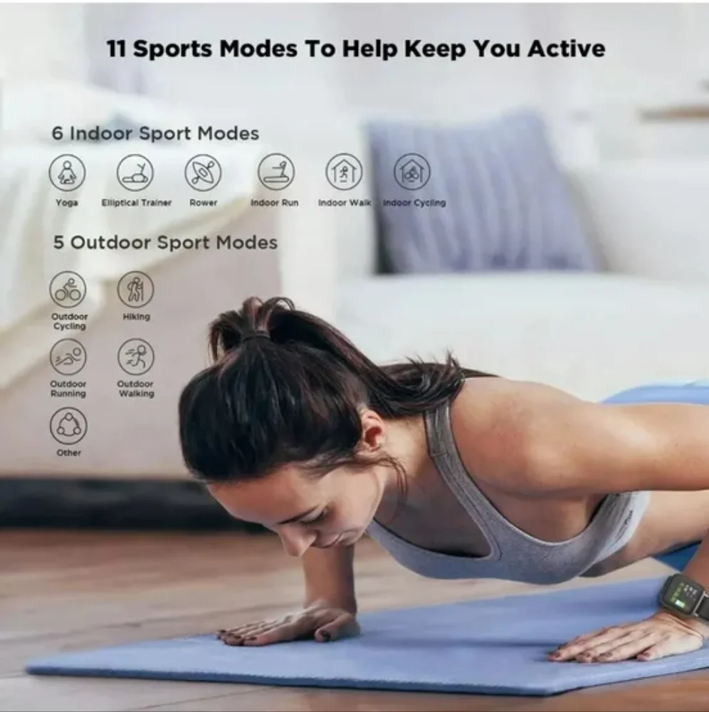 Smart Watch Fitness Tracker Heart Monitor Waterproof 1.3